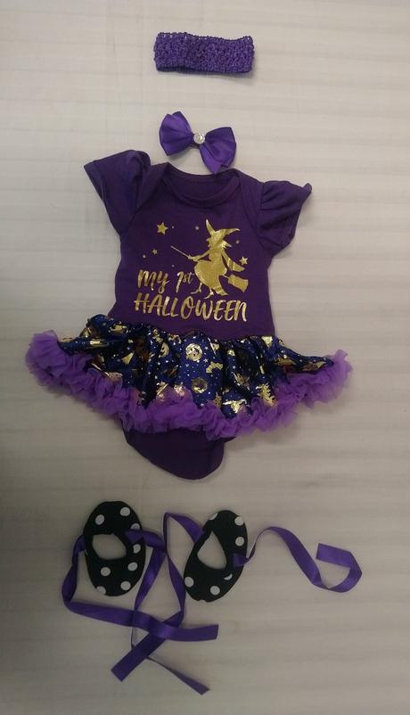 4 outfit môj 1.karneval fialová čarodejnica, 62-68, 