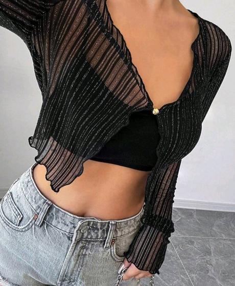 Priesvitna bluzka shein, s