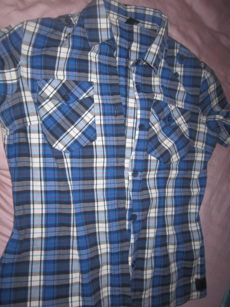 Kockovaná košeľa s krátkym rukávom, xs