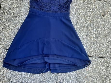 Modré čipkované šaty eve velk. 36., 36