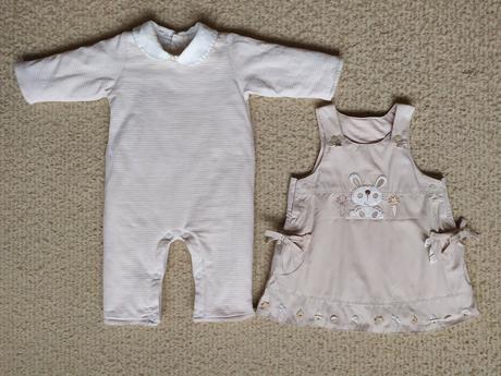 Šaty + zateplený bavlnený overal veľ. 62/ 68, 62