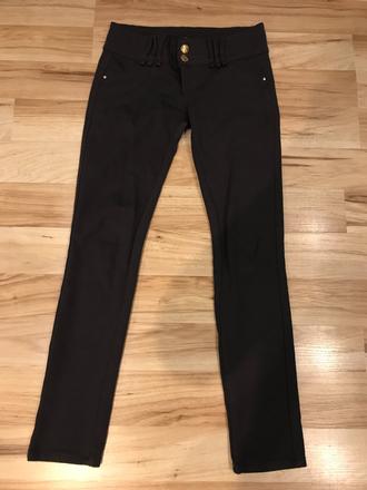 Čierne elegantné legínové nohavice, dromedar,40