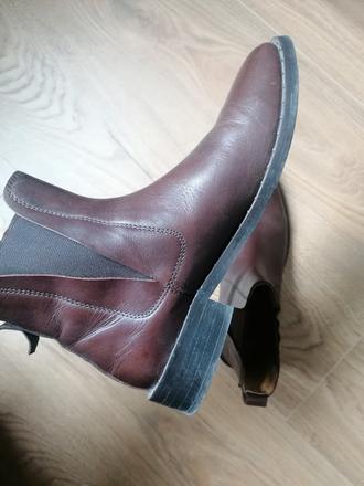 Dámske kožené clenkove topanky gant, gant,37