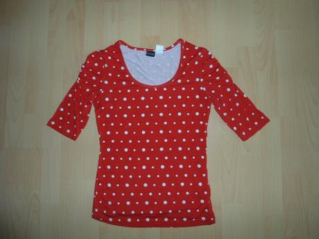 Cervene tricko - bodky, bonprix,xs