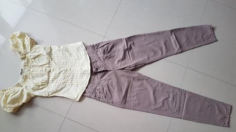 Žltá košielka s hnedými nohavicami, tally weijl,xs