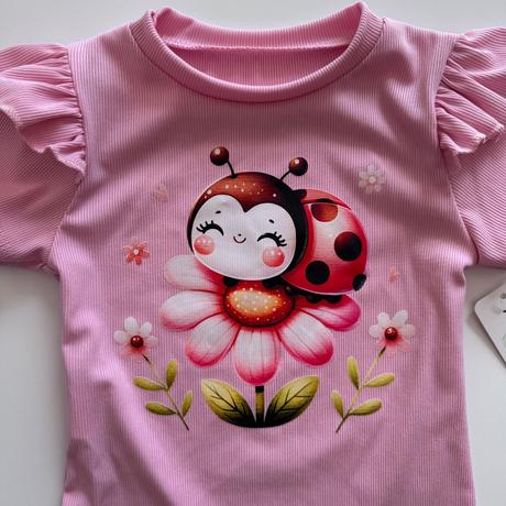 Dievčenské tričko s krátkym rukávom ladybug, 98 - 128