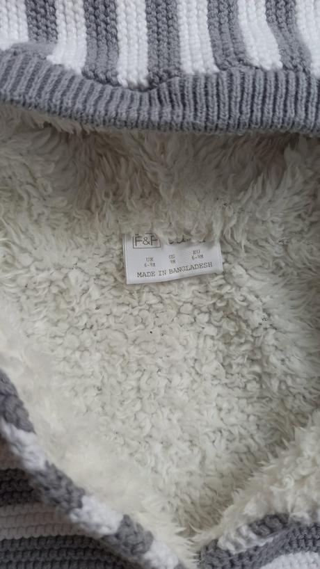 Zateplený svetrík/kabátik veľ.74, f&f,74
