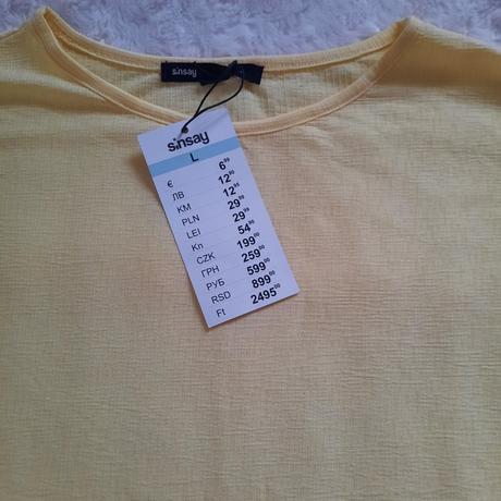 Tričko voľného strihu, sinsay,l