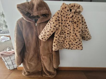 Zara set kozusinove kabaty, zara,98