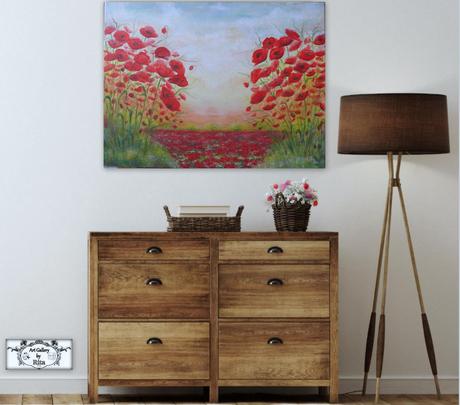 Maľba "červené maky",