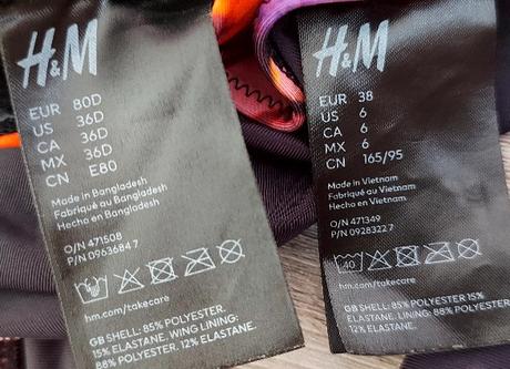Vzorované bikiny 38 / 80d, h&m,38