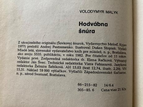Hodvábna šnúra-prvé vyd.1982, 