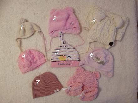 Mix zimné / prechodné čiapky, 68–80