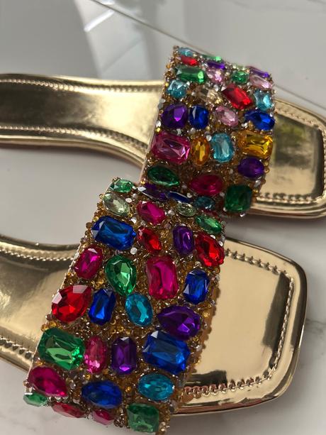 Kamienkové elegantne luxusne topanky šľapky sandál, 40