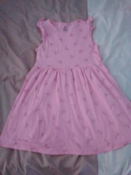 Ružové dievčenské šaty s jednorozcami, h&m,140