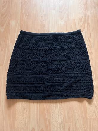 Čierna háčkovaná mini sukňa zara m, zara,m