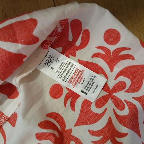 Bielo-červené kvetované dlhé šaty, f&f,48