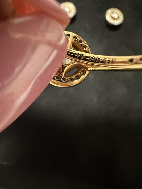 Náušnice + prsteň vo farbe gold rose zn. pandora, pandora