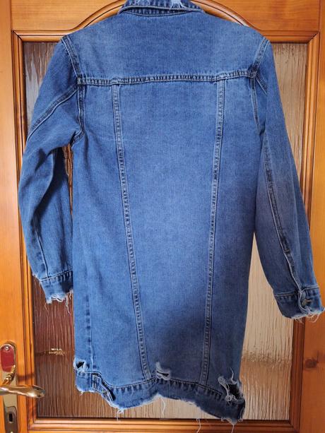 Predĺžená riflová bunda, s