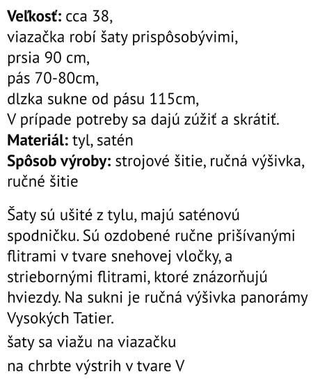 Tylove vyšívane šaty, 38