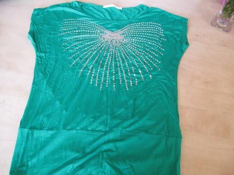 Zelené tričko s flitrami, l/xl, l