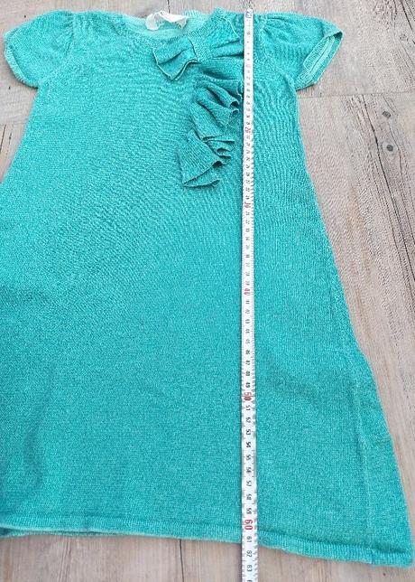 Pletené tyrkysové šaty, h&m,122