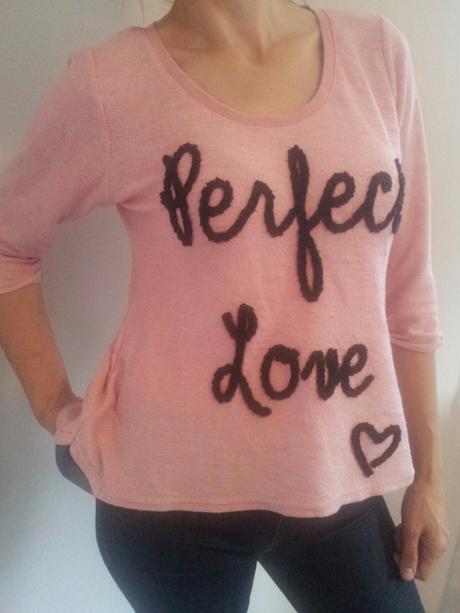 Valentínsky ružový sveter perfect love koton, l