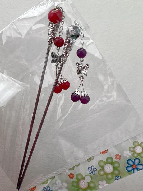 Čínske/japonské ihlice spony do vlasov motýľ, 