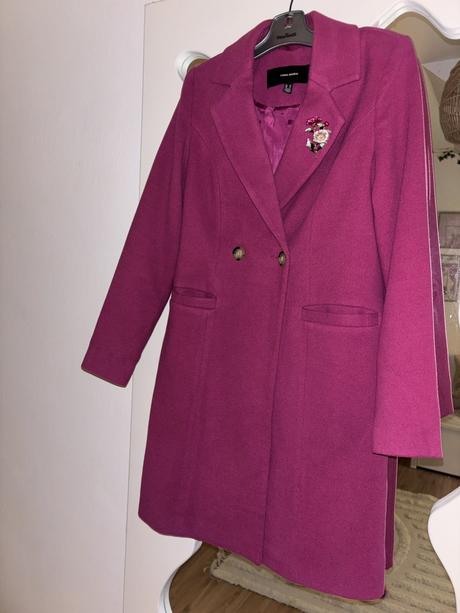 Magenta ružový kabát vero moda xs/s, vero moda,xs