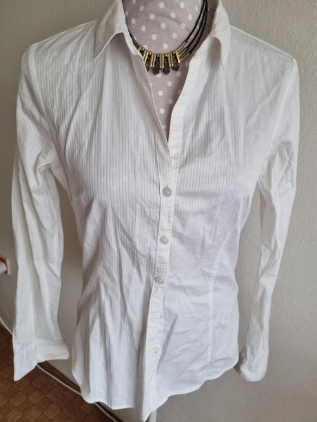 Biela bkuzka s pasikmi hm 38, h&m,38