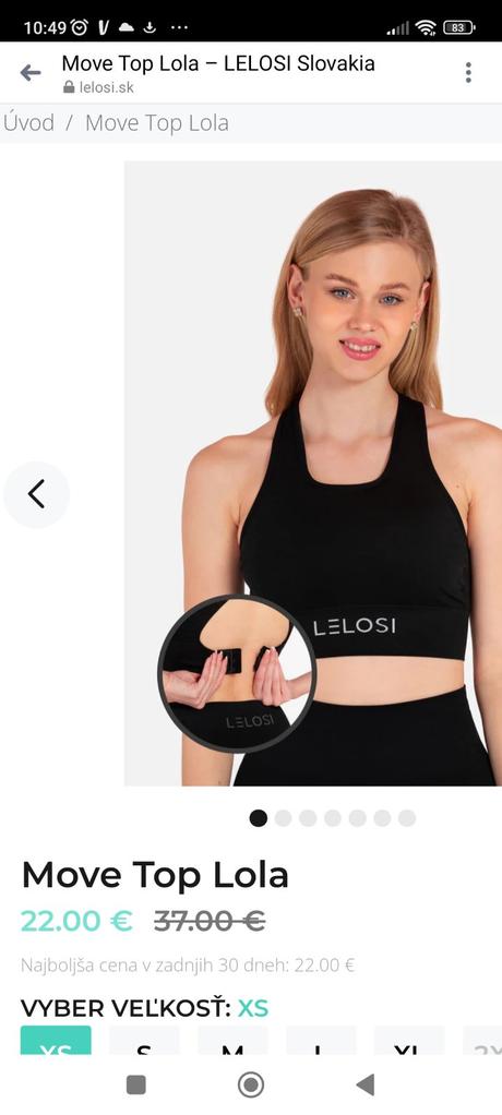 Športová podprsenka lelosi, xs