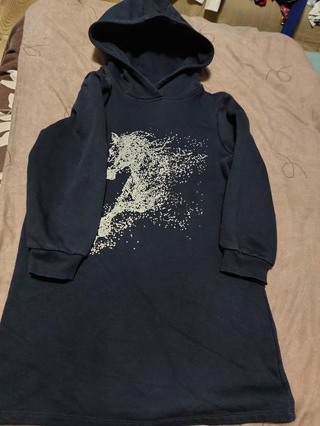 Mikinove šaty/ predlzena mikina-kôň 134/140, tcm,134