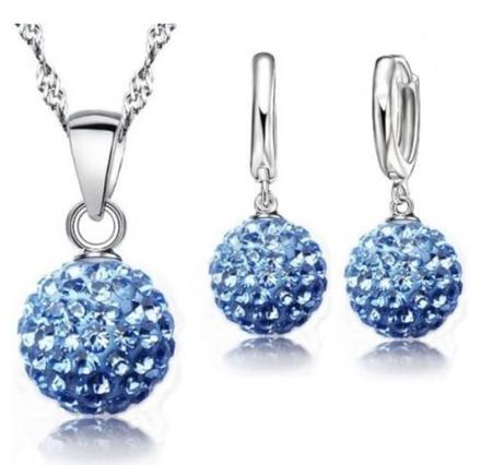 Trblietavý set- náušnice + retiazka s príveskom, 