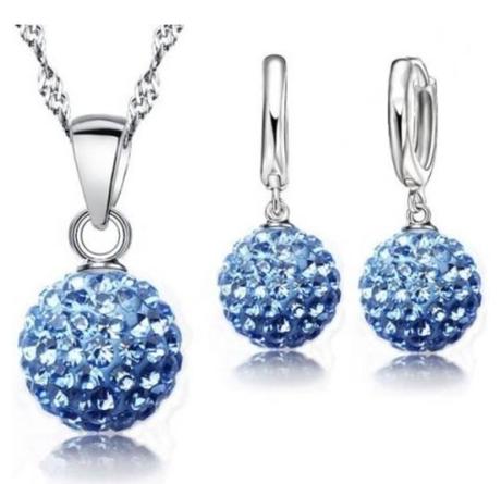 Trblietavý set- náušnice + retiazka s príveskom, 