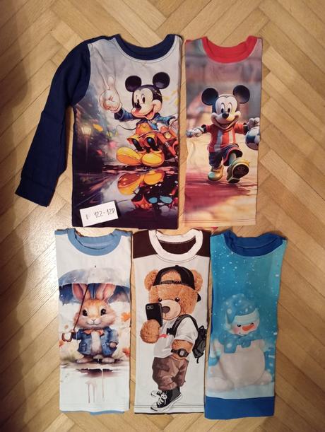 Tričká dlhý rukáv 122-128, 122