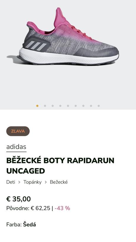 Ľahké športové tenisky adidas rapidarun uncaged, adidas,33
