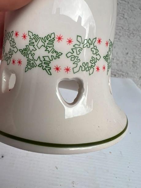 Keramicky vianocny zvonec zvoncek 9,5 cm zima vian,