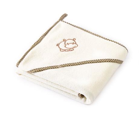 Sensillo detská osuška s hroch 80x80 cm ecru, 