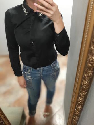 Kamienkový golier košela halenka, s