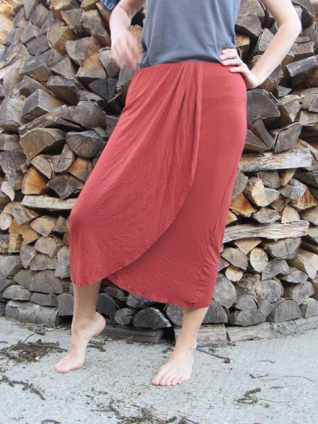 Škoricová sukňa so zavinovacím efektom, m