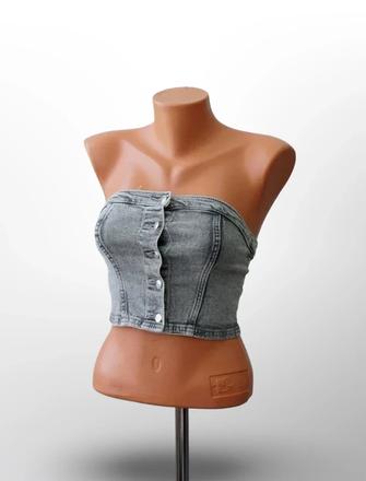 Riflový crop, h&m,xs