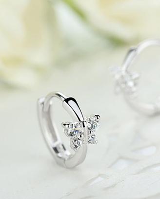 Strieborné 925 náušničky s motýlikmi,