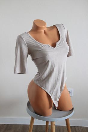 Béžový body top, h&m, h&m,s