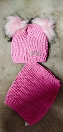 Set čiapočka so šálom a brmbolcami, 86 - 146