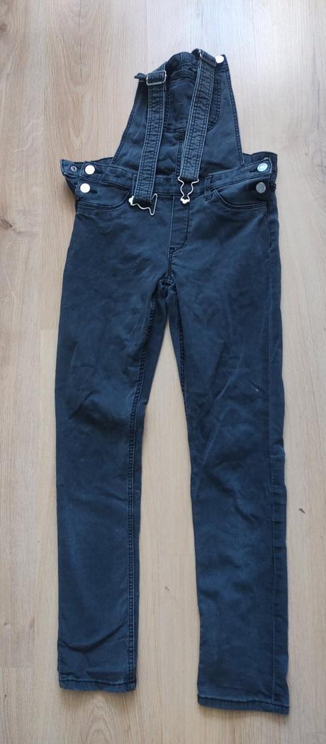 Slim rifle na traky čierne 152 elastické, h&m,152