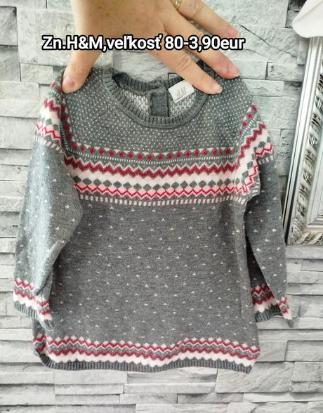 Vianočný svetrík, h&m,80