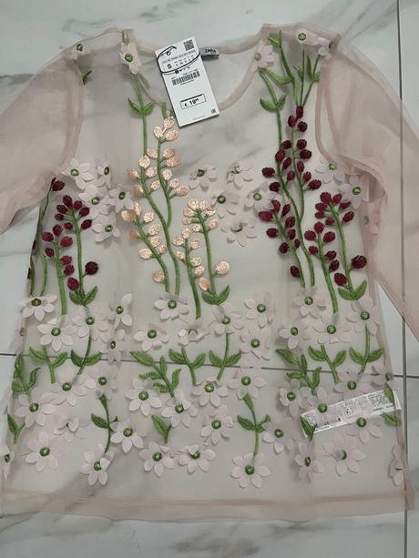 Priesvitny top s kvietkami, zara,s