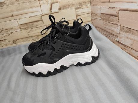 Buffalo 38 - dámske čierne tenisky, 38