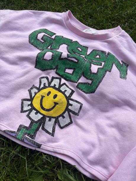 Mikina green day crop 14 rokov, h&m,170