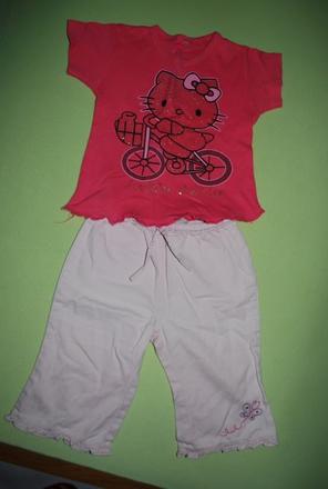 Kompletík nohavice+tričko zn.hello kitty, 80